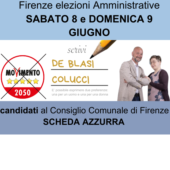 ROBERTO DE BLASI CON ELEONORA COLUCCI INSIEME PER FIRENZE